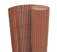 HETFTJN Clôture de jardin double face - 90 x 500 cm - Marron - En PVC résistant aux intempéries - Flexible - Découpable - Design moderne pour parterre, terrasse, balcon et extérieur