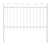 HETFTJN Clôture de jardin en 9 pièces - Blanc - 15,3 x 1 m - Acier revêtu par pulvérisation - Design moderne - Bordure robuste pour jardin, terrasse, balcon - Brise-vue et rangement en plein air