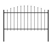 HETFTJN Clôture de jardin en acier - 170 x 150 cm - Noir - Avec pointe de lance - Brise-vue pour jardin, balcon et terrasse - Design moderne - Robuste et durable