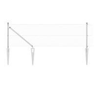 HETFTJN Clôture de Jardin en Acier Kit de 52 Piquets, Panneaux de Délimitation pour Extérieur, Structure Robuste en Acier Revêtu de Poudre, Montage Modulable, 100m, Argenté
