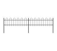 HETFTJN Clôture de jardin en acier noir - 340 x 110 cm - Kit de clôture avec 2 éléments et 3 poteaux - Design moderne à étrier - Robuste et durable - Pour jardin, balcon, entrée et terrasse