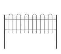 HETFTJN Clôture de Jardin en Acier Revêtu de Poudre 13,6m x 1,1m, Kit de Panneaux pour Délimitation Extérieure, Terrasse et Espace Vert, Design Rectangulaire Gris