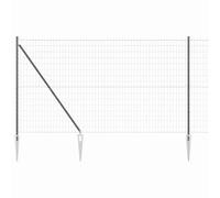 HETFTJN Clôture de Jardin Grillagée Kit Complet 10 x 1,5 m - Acier et PVC Gris - Panneaux de Grillage Moderne pour Délimitation Terrasse et Extérieur