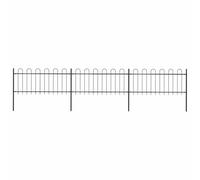 HETFTJN Clôture de jardin noire - 510 x 130 cm - En acier revêtu par pulvérisation - Avec 3 éléments de clôture et 4 poteaux - Design moderne en arc rond - Robuste et durable - Pour jardin, cour