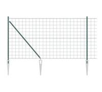 HETFTJN Clôture de jardin verte - 1 x 10 m - En acier - Design moderne - Éléments de clôture robustes avec poteaux et fil - Pour jardin, terrasse, balcon, clôture pour chien et brise-vue - Pour