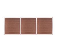 HETFTJN Clôture de Jardin WPC 526x186 cm Marron - Kit de Panneaux de Clôture en Composite Bois-Plastique avec Poteaux en Aluminium pour Brise-Vue de Terrasse et Palissade Extérieure