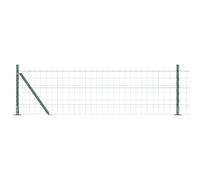 HETFTJN Clôture Euro Vert 25m x 0,4m - Grillage de Jardin en Acier et PVC avec Poteaux, Kit Complet pour Délimitation de Bordure, Parterre et Pelouse, Installation Facile