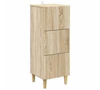 HETFTJN Commode 3 Tiroirs, Meuble de Rangement Chêne Sonoma, Armoire Chiffonnier en Bois d'Ingénierie pour Salon et Chambre, Petit Meuble de Rangement Gain de Place, 33 x 34,5 x 90 cm