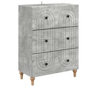 HETFTJN Commode de Salon, Meuble de Rangement avec 3 Tiroirs, Buffet Bas en Bois d'Ingénierie pour Entrée et Bureau, Style Contemporain, Gris Béton, 66 x 34,5 x 90 cm
