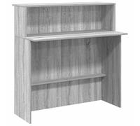 HETFTJN Comptoir d'accueil Bureau de Réception avec Étagère, Banque d'accueil et de Caisse en Bois d'Ingénierie pour Magasin et Commerce, Gris Sonoma, 100x50x103,5 cm