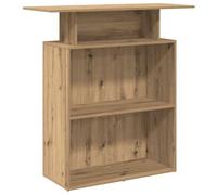 HETFTJN Comptoir de réception en chêne artisanal, 100 x 40 x 104 cm, pour bureau, comptoir de caisse, avec comptoir intégré et étagère, design moderne, robuste, pour bureau, hôtel, clinique, salon