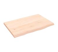 HETFTJN Dessus de Table 60x40x2 cm en Chêne Massif Non Traité Plateau de Bureau Remplacement Rectangulaire avec Bord Vivant pour Meuble DIY Table Basse Maison et Bureau