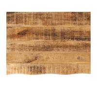 HETFTJN Dessus de Table 80x60 cm en Bois de Manguier Brut Massif, Plateau Rectangulaire avec Bord Vif Rustique pour Renouveler Bureau ou Table à Manger à la Maison et Bureau