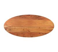 HETFTJN Dessus de Table Ovale 100x40 cm en Bois d'Acacia Massif, Plateau de Remplacement Rustique Épaisseur 3,8 cm, Panneau pour Table à Manger, Bureau et Meuble de Salon Finition Naturelle