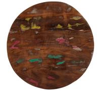 HETFTJN Dessus de Table Rond Ø 60 cm Bois Massif de Récupération - Plateau de Table Rustique Épais 3,8 cm pour Salle à Manger, Salon et Café