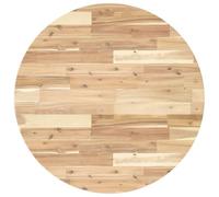 HETFTJN Dessus de Table Rond Ø 80 cm en Bois d'Acacia Massif, Plateau Non Traité de 4 cm d'Épaisseur pour Rénover Une Table à Manger, Table Basse, de Bistrot ou de Bar