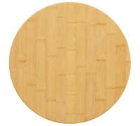 HETFTJN Dessus de Table Rond Ø40x4 cm en Bambou Verni - Plateau de Table Remplacement pour Table Basse, Bout de Canapé, Meuble de Bar et Restaurant