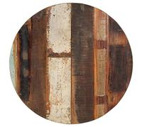 HETFTJN Dessus de Table Rond 70 cm en Bois de Récupération Massif - Plateau de Table Remplacement Rustique pour Table Basse, Étagère et Bureau - Surface Polie et Peinte, Épaisseur 15-16 mm