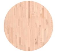 HETFTJN Dessus de Table Rond Ø80x4 cm en Bois de Hêtre Massif Non Traité - Plateau de Table Basse de Remplacement Circulaire Robuste et Naturel pour Mobilier de Maison et Projets DIY