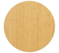 HETFTJN Dessus de Table Rond en Bambou Ø60x4 cm - Plateau de Table Verni pour Table Basse, Table d'Appoint, Bureau et Meubles de Café, Restaurant ou Maison - Finition Naturelle Unique