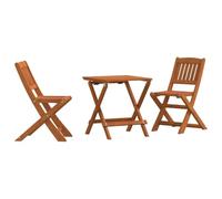 HETFTJN Ensemble bistro pour enfant 3 pièces en bois d'eucalyptus massif résistant aux intempéries, pliable, table 40 x 40 x 45 cm et 2 chaises jusqu'à 110 kg chacune, pour balcon, jardin, terrasse