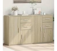HETFTJN Ensemble buffet décoratif 60 x 31 x 70 cm en chêne Sonoma avec espace de rangement en bois - Corps robuste pour salon, couloir, bureau, cuisine