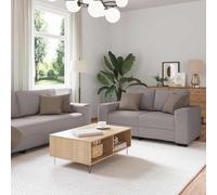 HETFTJN Ensemble de 2 canapés taupe, 160 × 77 × 82 cm, canapé lounge en polyester, structure en bois et métal, accoudoirs larges, pour salon, bureau