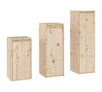 HETFTJN Ensemble de 3 Meubles TV Suspendus en Bois de Pin Massif Brut, Meuble Télévision Mural Flottant et Modulaire pour Salon, Rangement pour Livres et Objets Déco