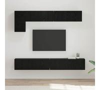 HETFTJN Ensemble de 5 meubles TV - Chêne noir - 100 x 30 x 30 cm - Meuble bas mural avec porte - Étagère cubique moderne - Peu encombrant - Buffet pour salon, chambre à coucher, couloir