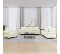 HETFTJN Ensemble de canapé 3 pièces en velours crème 92/152/212 x 77 x 80 cm avec structure en métal contreplaqué robuste et coussins confortables Design moderne pour salon, salon ou petit balcon