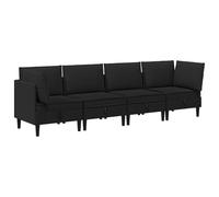 HETFTJN Ensemble de Canapé Modulable 4 Pièces, Mobilier de Salon Moderne en Tissu Noir, Comprend 2 Canapés d'angle et 2 Canapés Centraux avec Coussins Confortables pour Maison