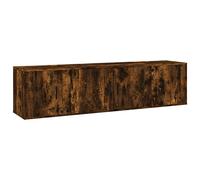 HETFTJN Ensemble de Meubles TV Suspendus 3 Pièces, Meuble Multimédia Mural en Bois d'Ingénierie Chêne Fumé avec Portes pour Salon, Armoire de Rangement Moderne pour Écran Plat
