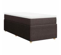 HETFTJN Ensemble Lit Complet 90x190 cm avec Sommier à Lattes, Matelas à Ressorts Ensachés et Surmatelas Déhoussable, Cadre de Lit Simple en Tissu Marron Foncé pour Chambre