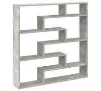 HETFTJN Étagère Cube Murale avec 7 Compartiments, Bibliothèque Flottante 100x18x100 cm en Bois d'Ingénierie, Meuble de Rangement Design pour Salon et Chambre, Couleur Gris Béton