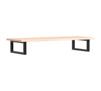 HETFTJN Étagère de Vasque Murale en Chêne Massif et Acier Noir, Plan de Travail Suspendu 100x40 cm pour Salle de Bain, Support de Lavabo Rectangulaire avec Porte-Serviette