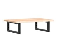 HETFTJN Étagère de Vasque Murale en Chêne Massif et Acier, Plan de Toilette Suspendu pour Lavabo de Salle de Bain, Console de Support Robuste Industrielle, 60 x 40 x 2 cm
