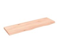 HETFTJN Étagère Murale 100x30x2-4 cm en Bois de Chêne Massif Non Traité, Tablette Rustique avec Bord Vivant pour Salle de Bain, Bureau ou Salon, Plateau en Bois Naturel Artisanal