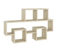 HETFTJN Étagère Murale Design Voiture en Bois d'Ingénierie, Bibliothèque Suspendue avec Compartiments pour Livres et Objets de Collection, Décor Chêne Sonoma, Dimensions 82x15x51 cm