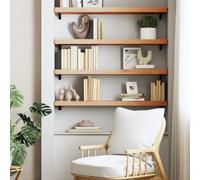 HETFTJN Étagère murale en bois de hêtre massif 80 x 20 x 4 cm - Étagère flottante pour livres, plantes et décoration - Multifonction pour salon, bureau et salle de bain
