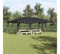 HETFTJN Event Tonnelle anthracite et blanc, 600 x 400 x 266 cm, en polyester, avec cadre en acier revêtu par pulvérisation, design moderne, résistant aux UV et stable, pour jardin, mariage et camping