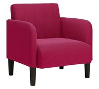 HETFTJN Fauteuil Cabriolet Rouge Bordeaux en Velours Côtelé - Chaise de Salon Confortable avec Accoudoirs en Contreplaqué - Siège Rembourré Design pour Bureau et Chambre, 68x68x70 cm
