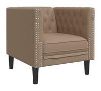 HETFTJN Fauteuil Chesterfield de Salon, Chaise Capitonnée Design Vintage en Similicuir avec Pieds Robustes, Canapé Monoplace pour Salon, Bureau et Chambre, Cappuccino