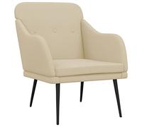 HETFTJN Fauteuil de lecture crème 63 x 76 x 80 cm en tissu et métal, design moderne, robuste et durable, canapé rembourré pour salon, chambre et balcon