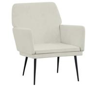 HETFTJN Fauteuil de lecture en velours crème avec structure en métal - Petit - 62 x 79 x 79 cm - Fauteuil de relaxation confortable pour salon, chambre à coucher, balcon