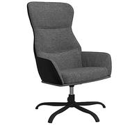 HETFTJN Fauteuil de Relaxation Gris Clair, Chaise Pivotante 360 Degrés en Tissu et Similicuir, Siège Lounge Rembourré de Salon avec Accoudoirs et Cadre en Métal, 70 x 77 x 94 cm