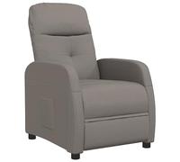 HETFTJN Fauteuil de relaxation taupe, manuel 3 positions, 63,5 x 97-144,5 x 85-104,5 cm, tissu polyester, cadre en fer, salon, chambre à coucher