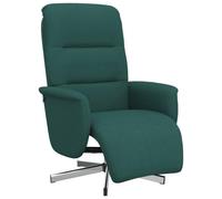 HETFTJN Fauteuil Inclinable Manuel avec Repose-Pieds Pivotant à 360 Degrés Fauteuil de Relaxation Tissu Vert Foncé pour Salon Chambre Bureau