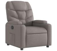 HETFTJN Fauteuil Inclinable Manuel de Relaxation, Fauteuil de Salon en Tissu avec Dossier Réglable à 135 Degrés, Repose-Pieds, 2 Porte-Gobelets et Poche Latérale pour Cinéma, Taupe