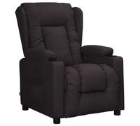 HETFTJN Fauteuil Inclinable Manuel Noir en Similicuir avec 2 Porte-Gobelets - Chaise de Salon Confortable avec Dossier et Repose-Pied Réglables pour Relaxation et Cinéma Maison