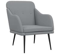 HETFTJN Fauteuil lounge gris clair avec structure en métal 63 x 76 x 80 cm - Housse en tissu rembourré - Petit design moderne - Meuble de relaxation robuste pour salon, chambre à coucher, balcon et